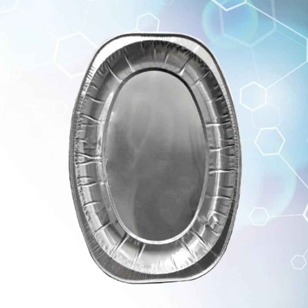 

20 Pcs Disposable Food Container Aluminum Foil Plate Aluminium Dish Silver Paper