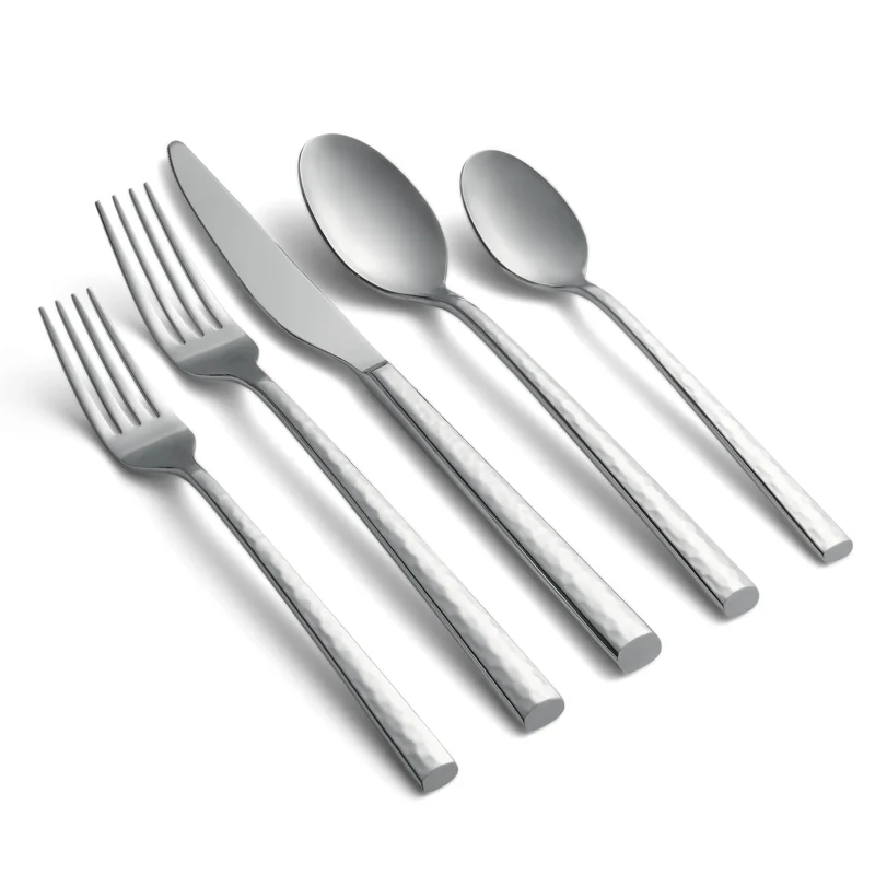 Hammered Mirror Forged 18/0 Stainless Steel 20-Piece Flatwar