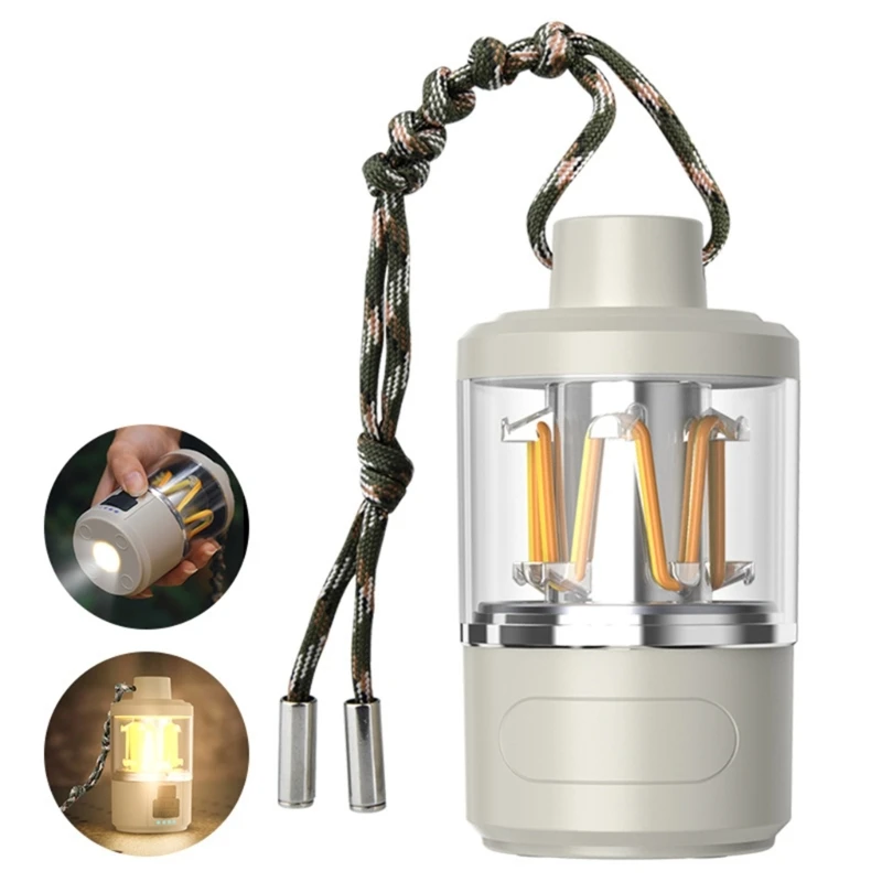 

Integrated LED Desktop Lanterns Emergency Rechargeable Hanging Tent Light for Home Power Outages Car Repair Camping Gear