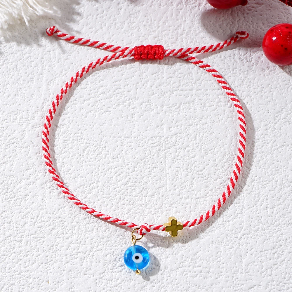 Martis Spring Glass Hope Браслет От Сглаза С Медным Крестом В Греческом Стиле Для Женщин