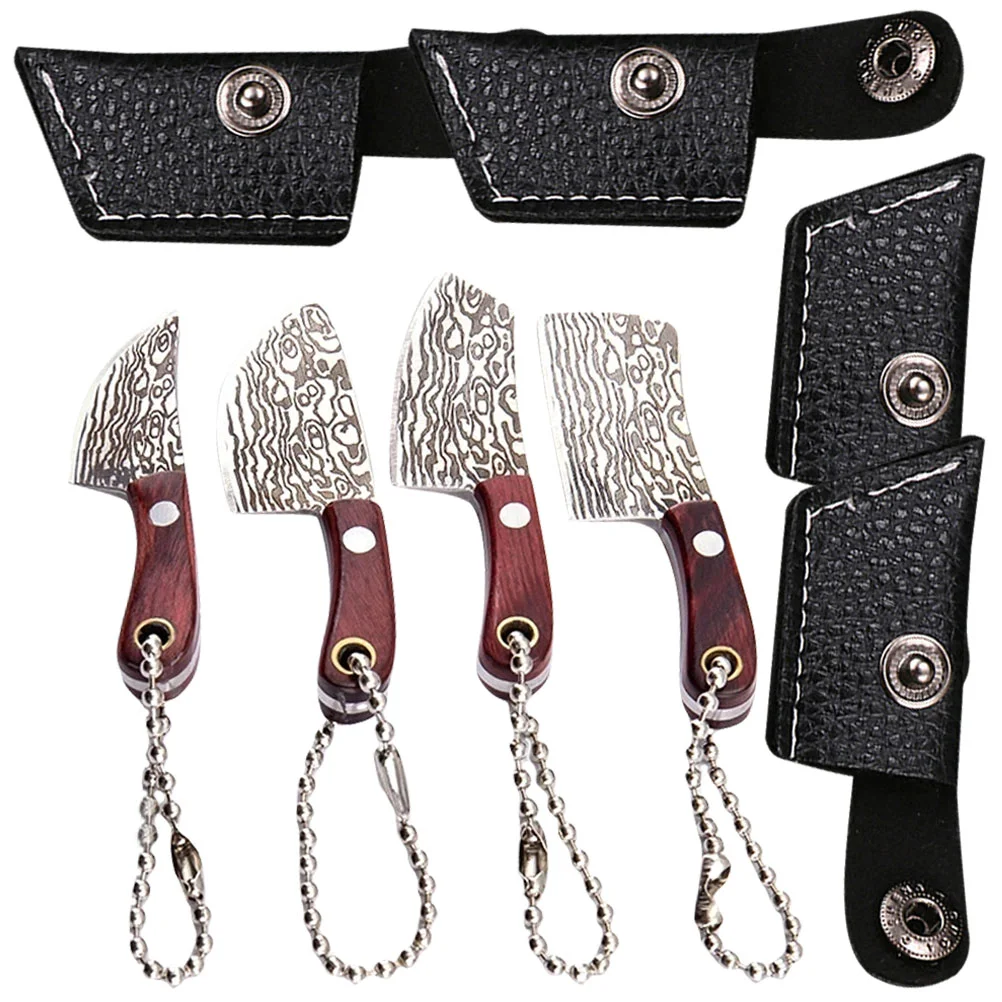 

4pcs Paper Package Opener Cutters Portable Hanging Keychain Cutters with Sheath