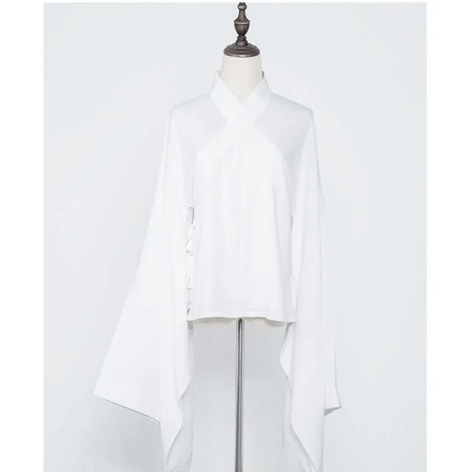 Китайская традиционная одежда Hanfu для женщин и мужчин белые черные топы юбка