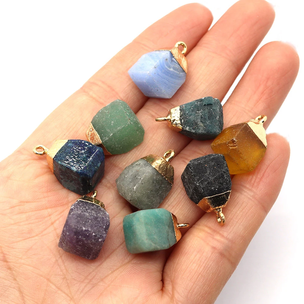 

Natural Stone Charms Jade Block Shape 15x20mm Pink Crystal Pendants Jewelry Making DIY Women Necklace Bracelet Earrings Charms