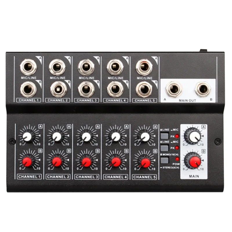 

10 Channel DJ Mixing Console Effector Live Recording Conference Hub Stereo Sound Reverberation Amplifier US Plug