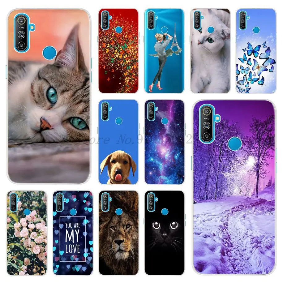 

For Realme C3 Case Cover Soft Silicone TPU Patterned Back Cover For OPPO Realme C3 RMX2020 C 3 RealmeC3 Cartoon Phone Case Funda