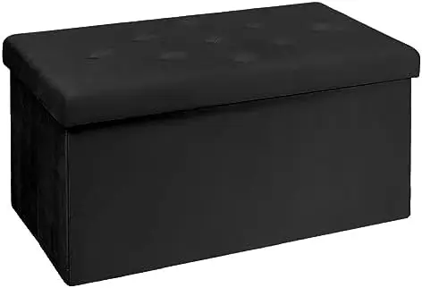 

& DANY Folding Storage Ottoman Bench, Velvet Ottoman with Storage for Living Room, Long Shoes Bench, Flannelette Footrest Be Sto