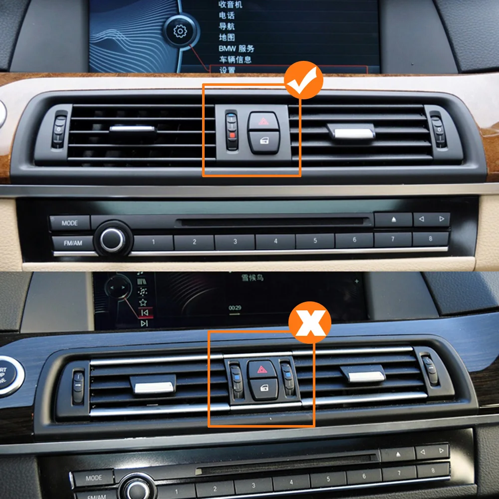 LHD RHD пианино-черная панель для приборной панели вентиляционного отверстия
