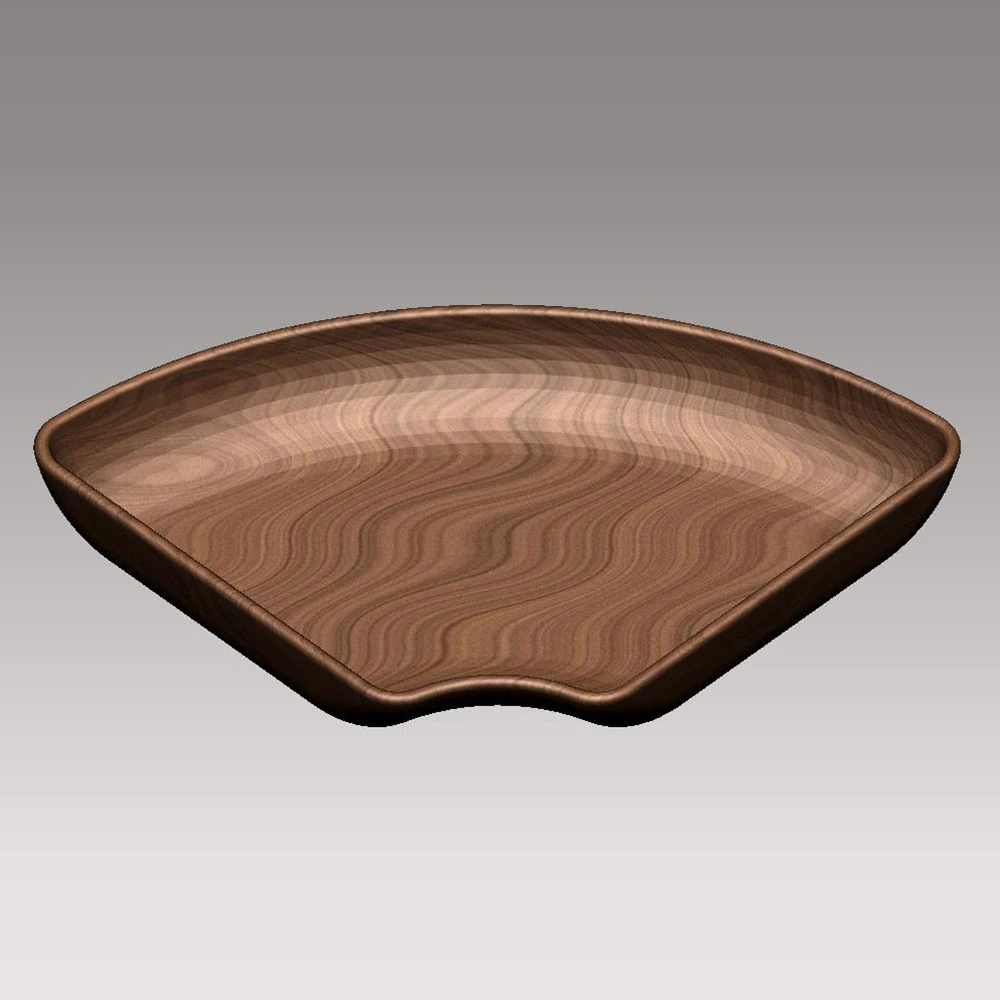 

3D Model STL File Sector Tray Serving Plate CNC Plans for CNC Router Engraving Support ZBrush Artcam Aspire Cut3d