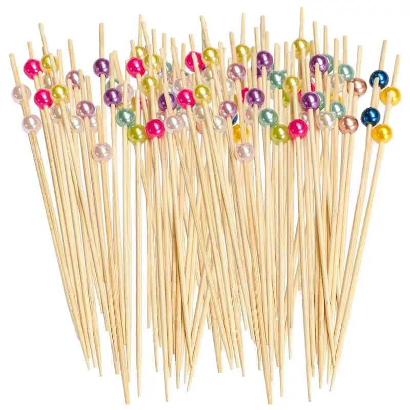 

Cocktail Toothpicks Decorative Bamboo Skewers Colorful Pearl Cocktail Skewers For Appetizers Wooden Fancy Toothpicks For Party