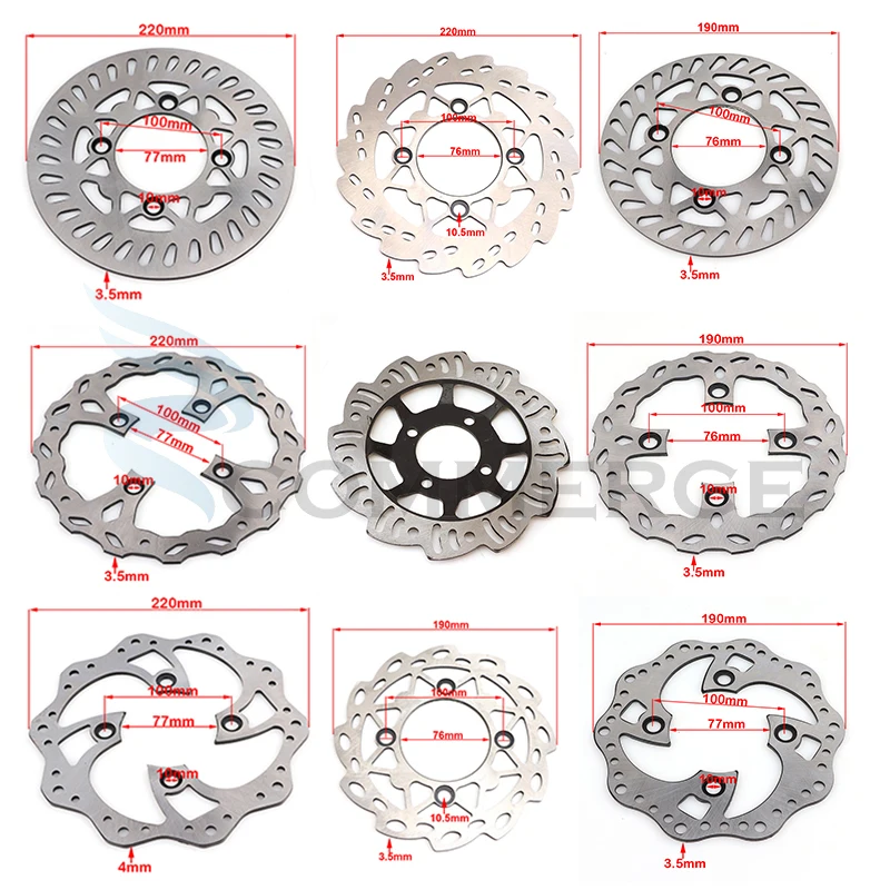 

Motorcycle 180mm 190mm 220mm Front Rear disc brake plate Rotor For 125cc 140cc 150cc 160cc Quad Pit Dirt Bike Motocross parts