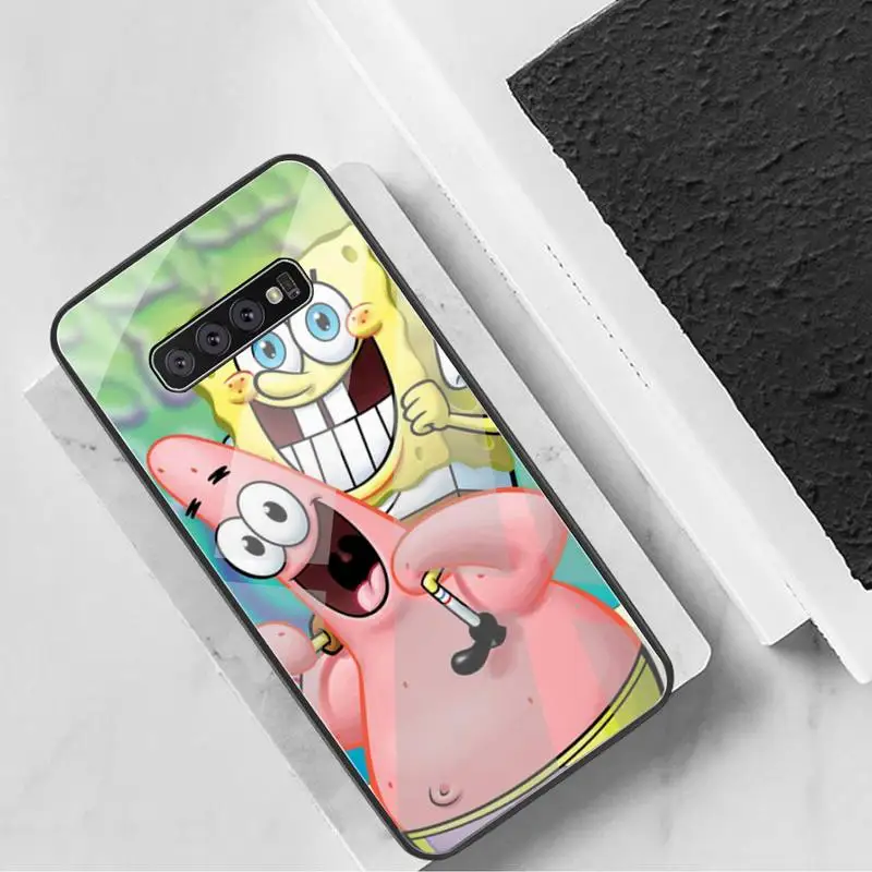 Чехол для телефона Губка Боб закаленное стекло Samsung S20 Plus S7 S8 S9 S10 Note 8 9 10 |