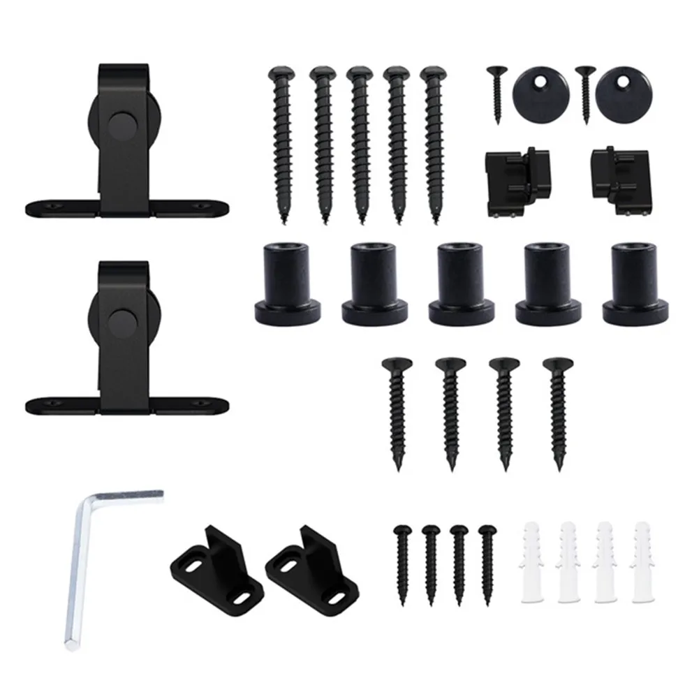 

Cabinet Door Rail Door Hardware Kit Adjustable Carbon Steel Easy To Inatall Hanger Assembly P-OM Roller Sliding Barn