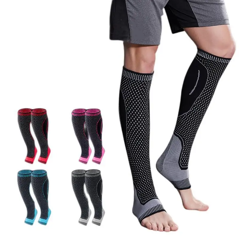 

2PCS Calf Ankle Compression Sleeves Support Open Toe Stockings Calf Foot Socks for Basketball Running Football Cycling Men Women