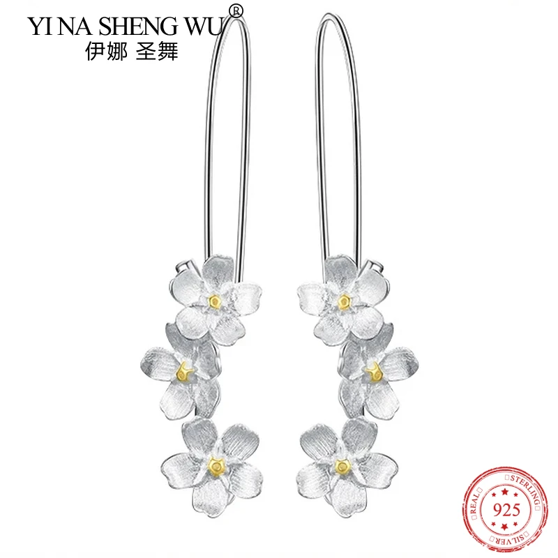 

Женские серьги-подвески из стерлингового серебра S925 пробы, дизайн без формы и надписи «забудьте о мне», новый и милый стиль, приятные для кож...