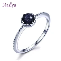 rings for women with bezel setting blue sand stones new fashion silver ring bague bijoux fine party jewelry gifts