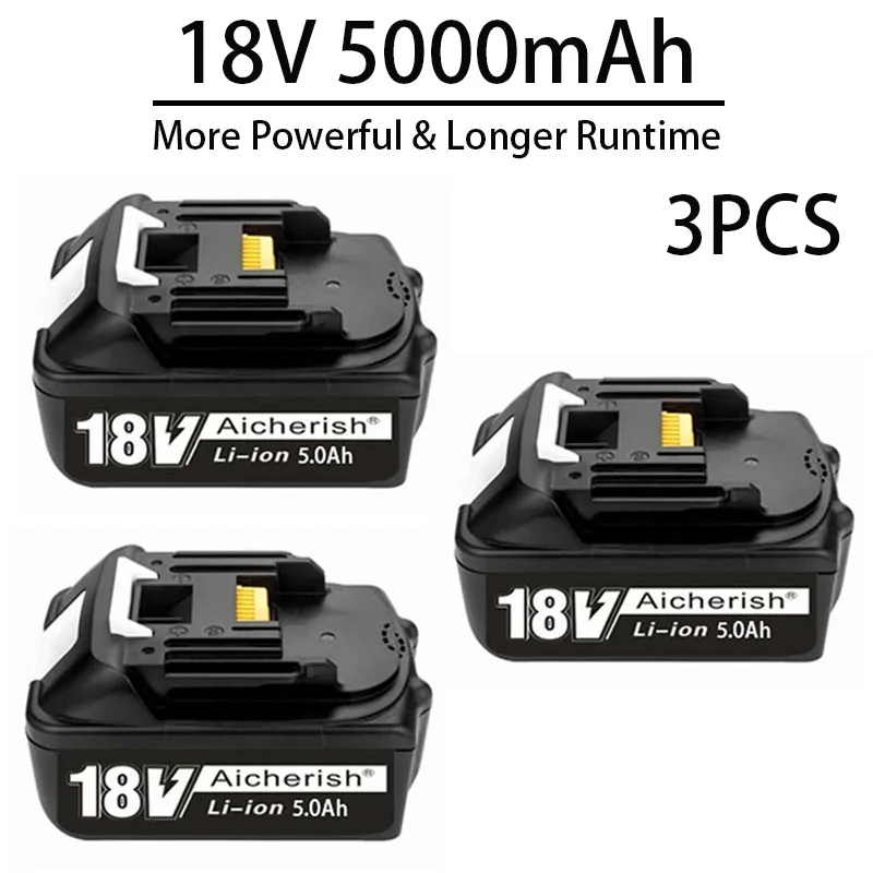 

Met Lader BL1860B Oplaadbare Batteries18V 5000Mah Lithium Ion Voor Makita 18V Battery 5Ah BL1840 BL1850 BL1830 BL1860 LXT400