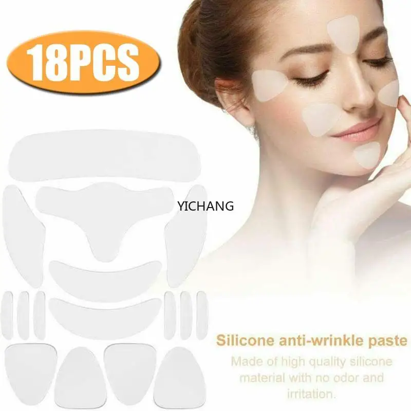 

16/18 PC Reusable Silicone Chest Pads,Silicone Neck Pad Forehead Pad Set Cleavage Pad Eye Mask Cheek Stick Facial Care Tools