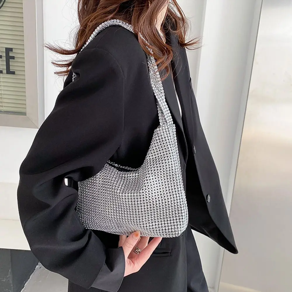 

Rhinestones Evening Shoulder Bag Beaded Crystal Clutch Bag Diamonds Dinner Party Wedding Purse Hobos Tote Handbag underarm bag