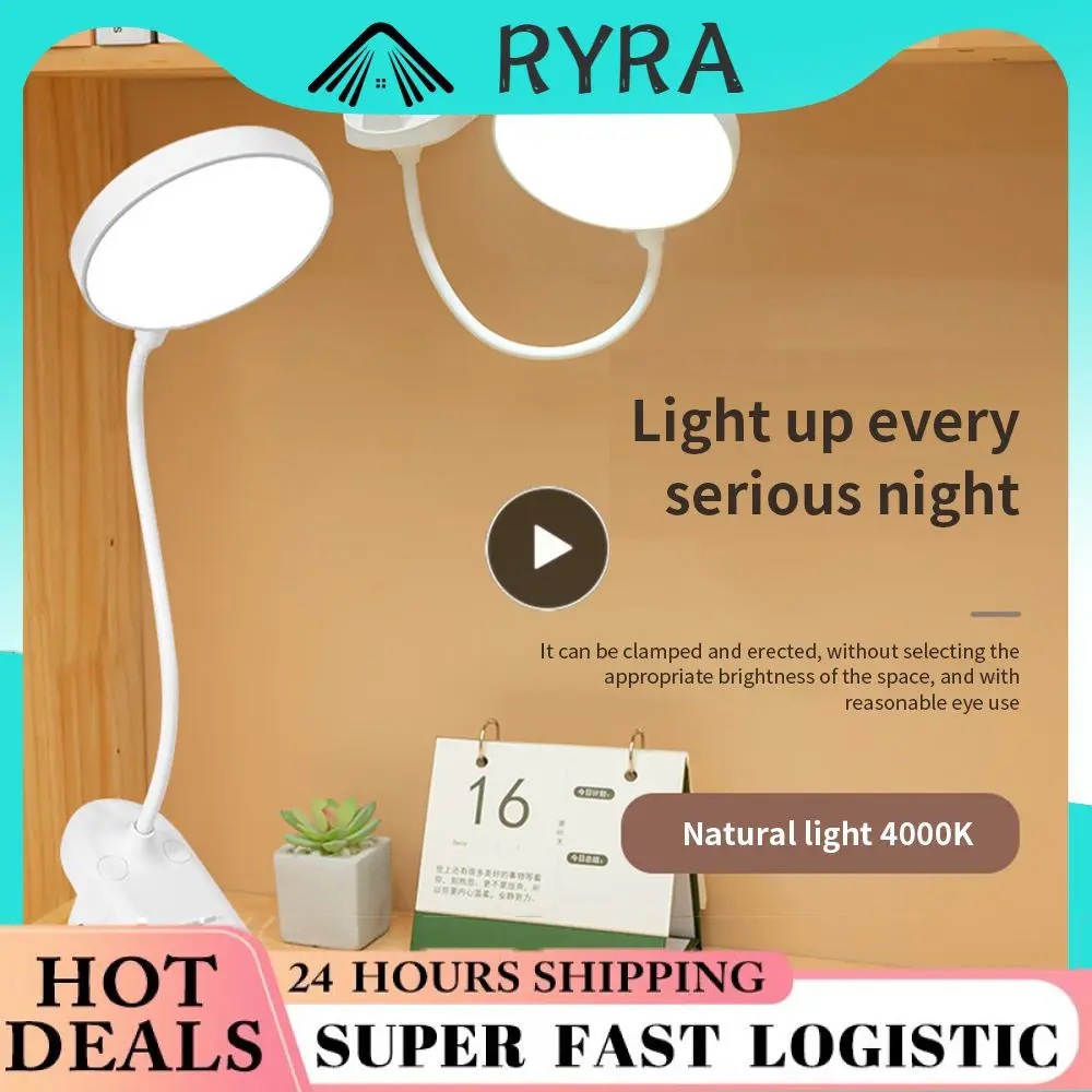 

Bedside Lighting Reading Desktop Standing Led Study Bedroom Bedside Desk Lamp 3 Modes Dimming Table Lamp Clip Table Lamp