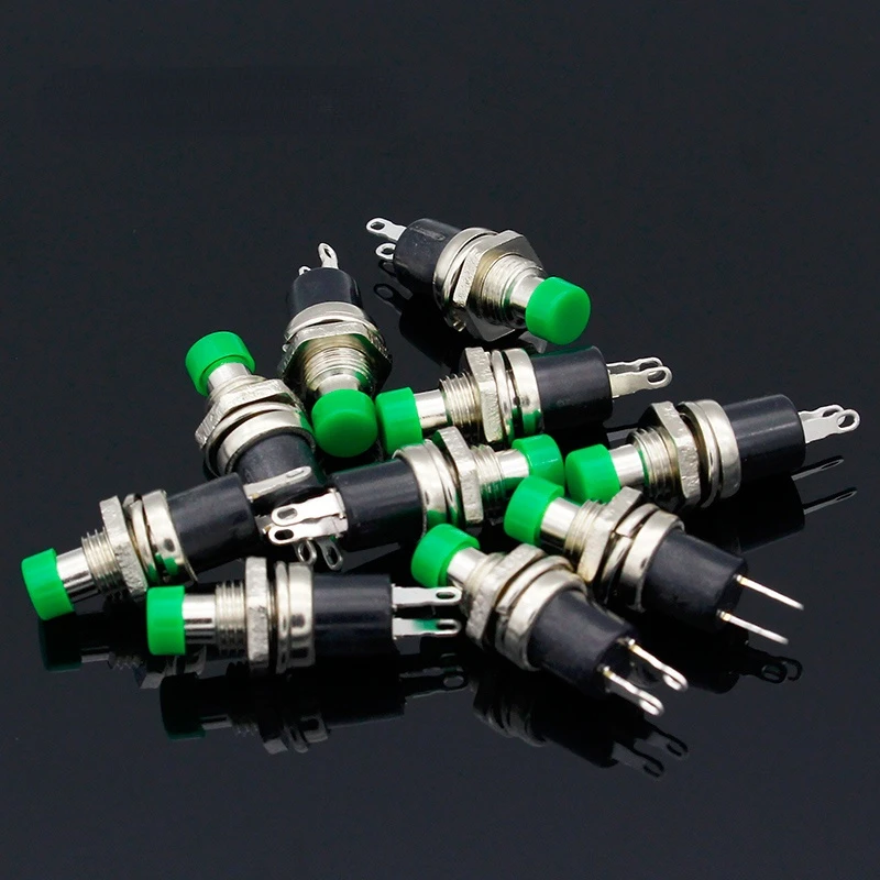 

10pcs NO Normally Open Mini Momentary Spring Return Push Button Switches Green
