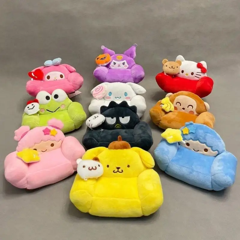 

Милый плюшевый брелок для ключей Sanrio Kuromi Mymelody Cinnamoroll pompurin, маленькие двойные звезды, милый мультяшный брелок, подвеска, подарок для девочки