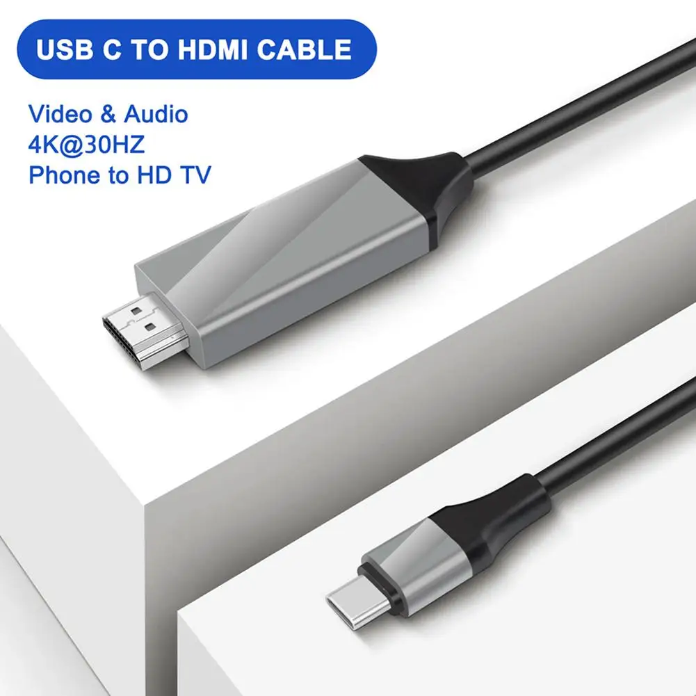 

10 Гбит/с 4k30hz легкий портативный Type C к Hdmi-совместимый адаптер кабель 2 м Usb-c кабель для монитора проектора