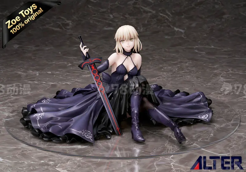 Фото В наличии 100% оригинальная фигурка ALTER FGO Black Saber Alter в вечернем платье, 1/7, из ПВХ, официальная лицензионная коллекционная фигурка, подарок. №3