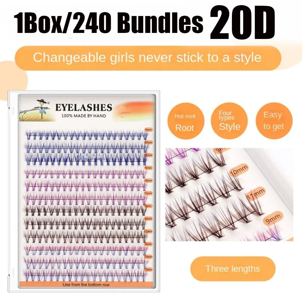 

Ресницы Накладные одноразовые, натуральные, разных цветов, 20D, 1 коробка