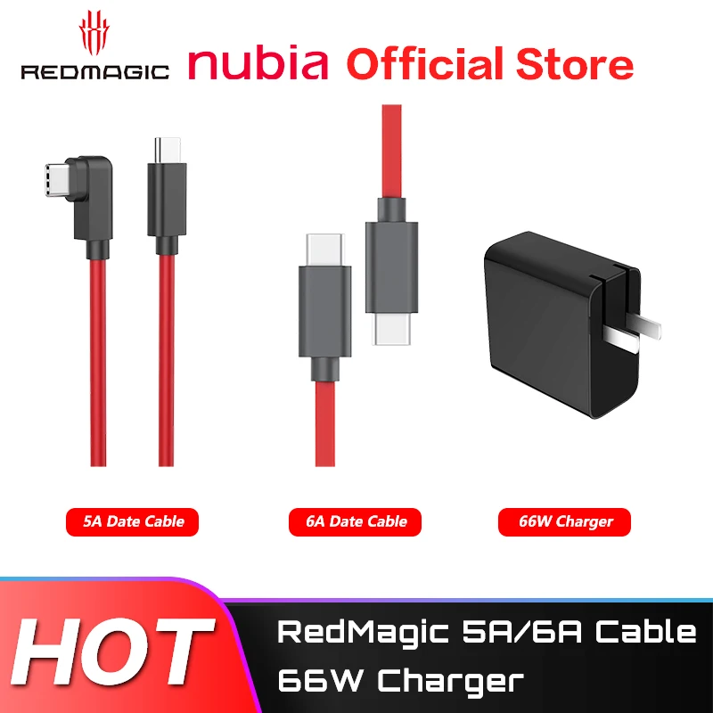 100% Оригинальный игровой кабель NUBIA REDMAGIC 6A, USB Type-C на USB Type-C 6A, плетеный кабель для передачи данных