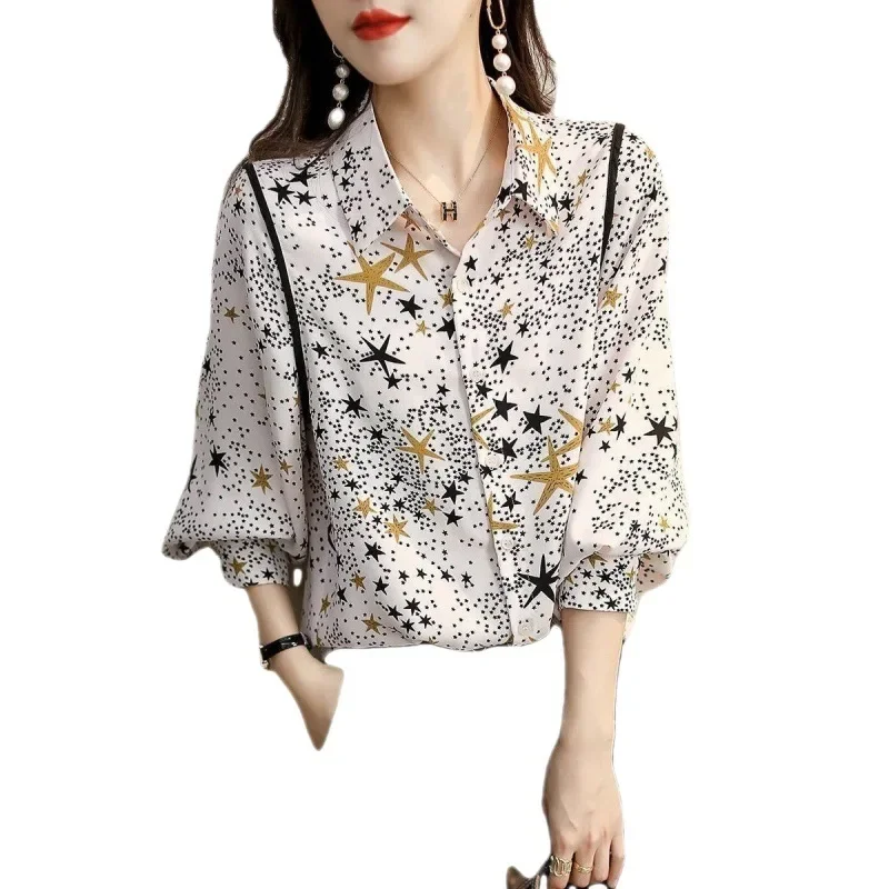 Женская рубашка свободного кроя больших размеров новинка весны 2022 утягивающее