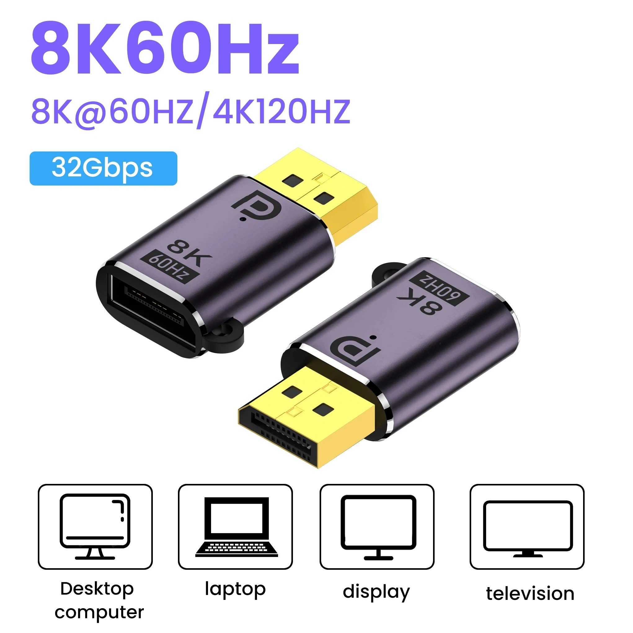 

Mini DP to Displayport 1.4 Adapter Converter 8K@60Hz Bi-Directional DP to Mini DP Male to Female Cable Extender for MacBook Pro
