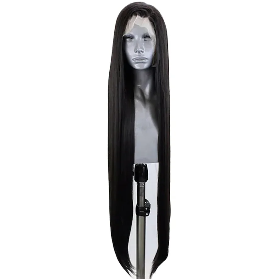 Black Wigs for Women Synthetic Lace Front Wig Straight Side Part Lace Front Wig Very Long Natural Black 1B Synthetic Hair 24 