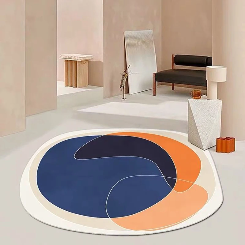 

Круглые ковры в европейском и американском стиле для гостиной, круглый ковер для спальни, современный светлый эргономичный художественный ...