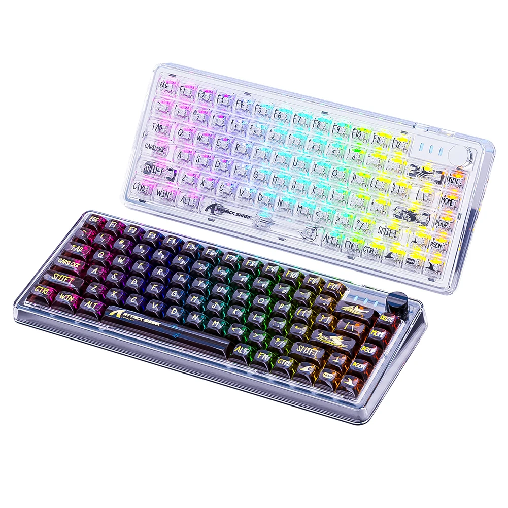 

K75 Wired Mechanical Gaming Keyboard 82 Keys RGB Hotswap Game Keyboard Dual ISSP Mute Full-key Axis Ergonomics Keyboards