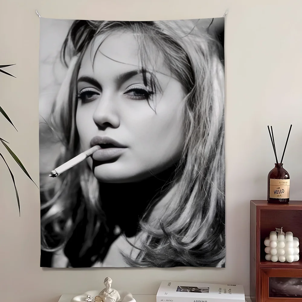 Angelina J-Jolie V-винтажный гобелен для спальни гостиной бара уличный фестиваль из