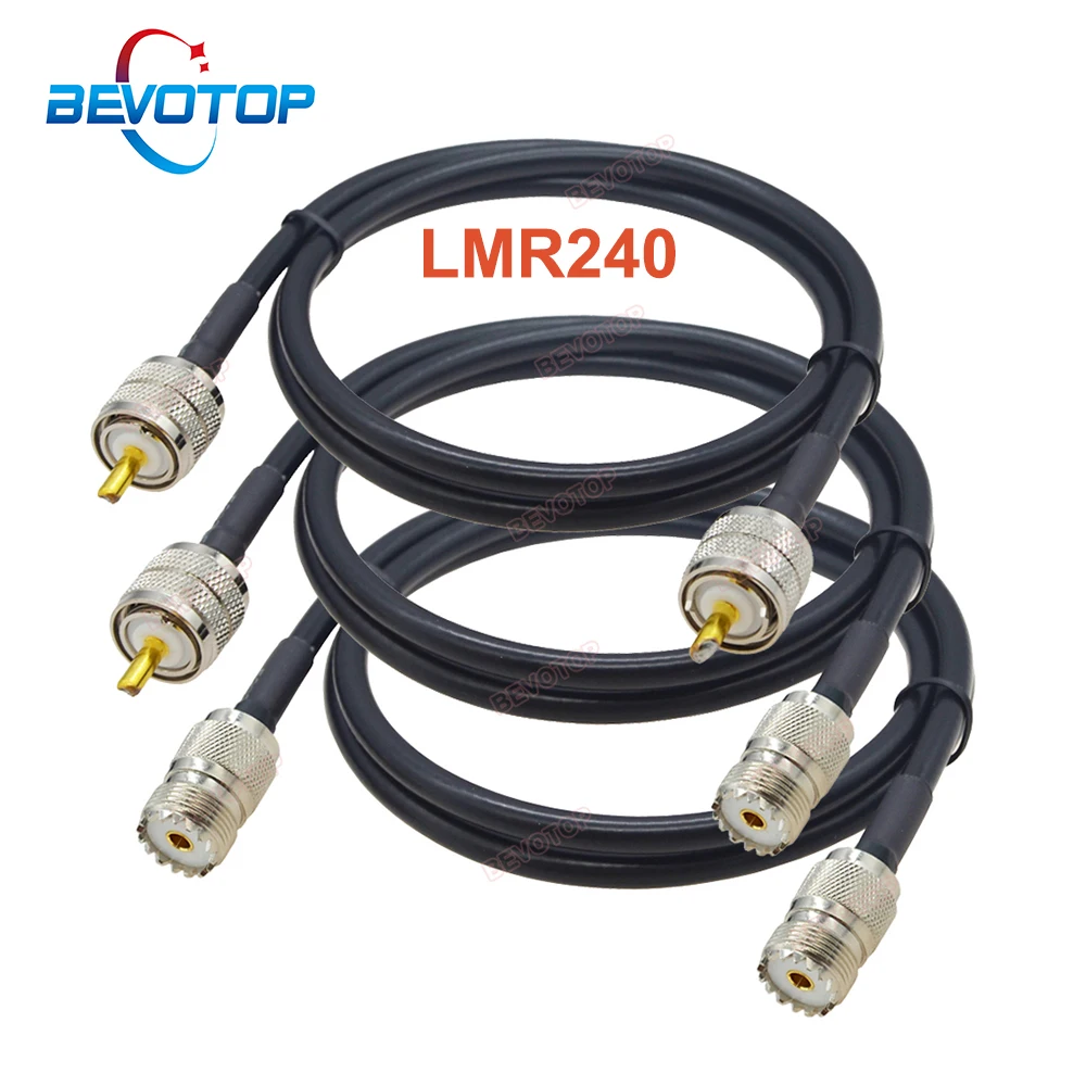 

LMR240 Cable PL259 UHF Male Plug to SO239 UHF Female Jack LMR-240 50-4 Low Loss 50 ohm RF Coaxial Pigtail Jumper Extension Cord