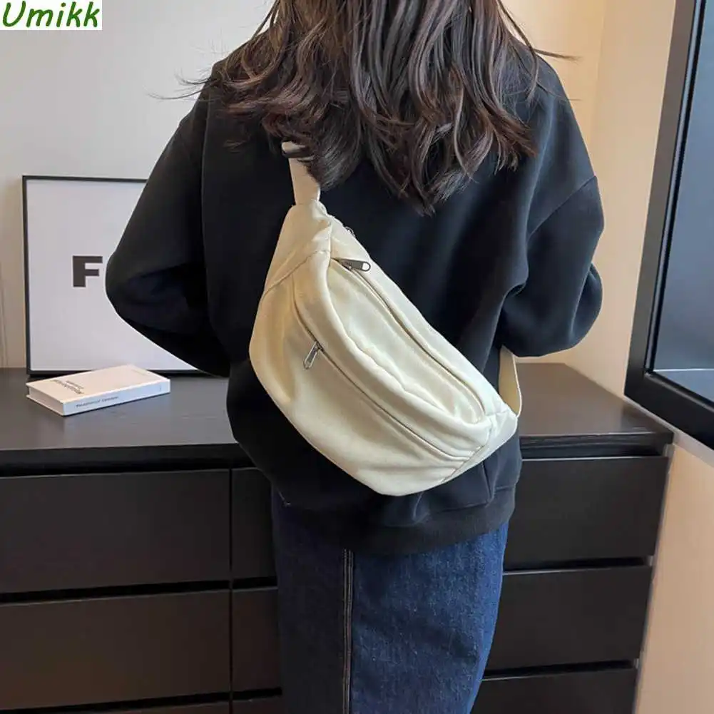 

Холщовые нагрудные сумки для девушек в спортивном стиле, сумка в стиле хип-хоп, новинка 2023, роскошная сумка-мессенджер на плечо, женская модная уличная однотонная сумка