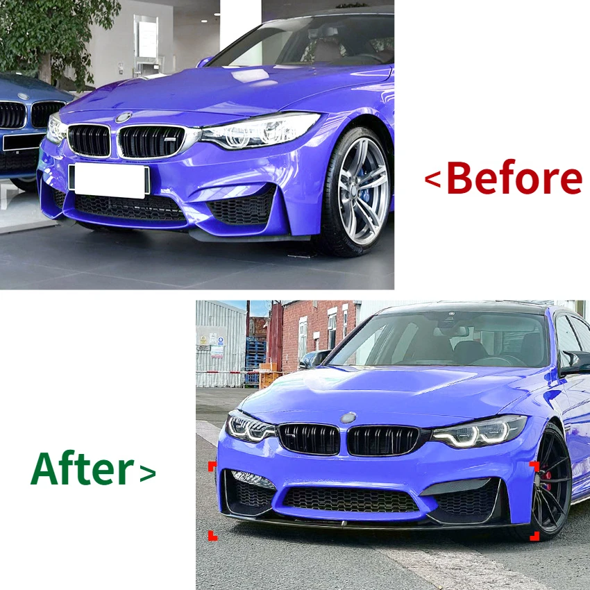 Фото Для BMW 3 серии 4 серии M3 M4 F80 F81 F82 F83 2014-2020 MP Стиль автомобиля Передний бампер Разделитель губ Диффузор Комплект кузова Спойлер Защита №3