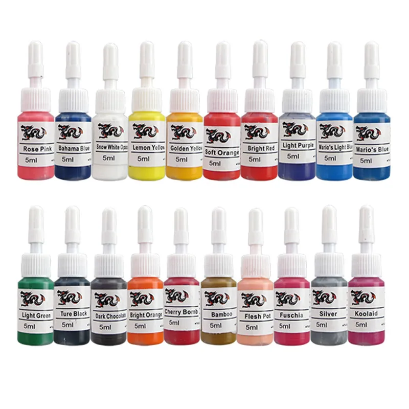 

20/14/7 Colors 5ml Tattoo Ink Pigment Safe Half Permanent Tattoo Paints Supplies For Body Beauty Tattoo Art