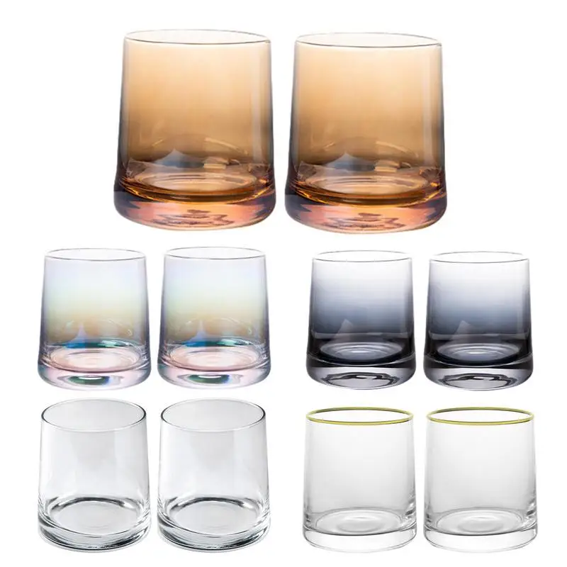 Cognac Glasses 2pcs Spinning Whiskey Glasses Colorful Wisky Glasses Solid Glass Dishwasher Cleaning For Drinking Red Wine Wine