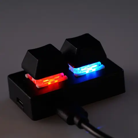 2-клавишная USB-клавиатура на заказ, программируемая макросов, мини-клавиатура для копирования и наклеивания для игровой клавиатуры Photoshop, красный переключатель F6H7