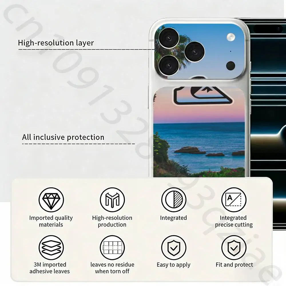 Фото Защитная пленка Q-QuiksilverS LOGO TICKET Decal Skin Wrap для iPhone 17 Pro или Pro Max: для задней панели, рамки и камеры №3
