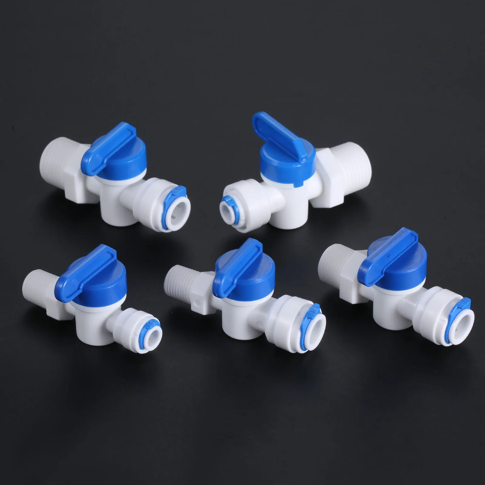 

2Pcs RO Water Straight Ball Valve Reveser Osmosis Fitting1/4" 3/8" OD Hose 1/4"3/8" 1/2" BSP Male Thread Quick Connect Fittings