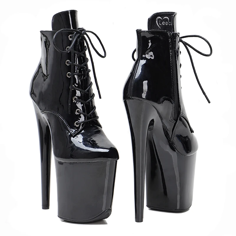 Leecabe  20CM/8inches Patent upper  Pole dance shoes High Heels Pole Dance boot