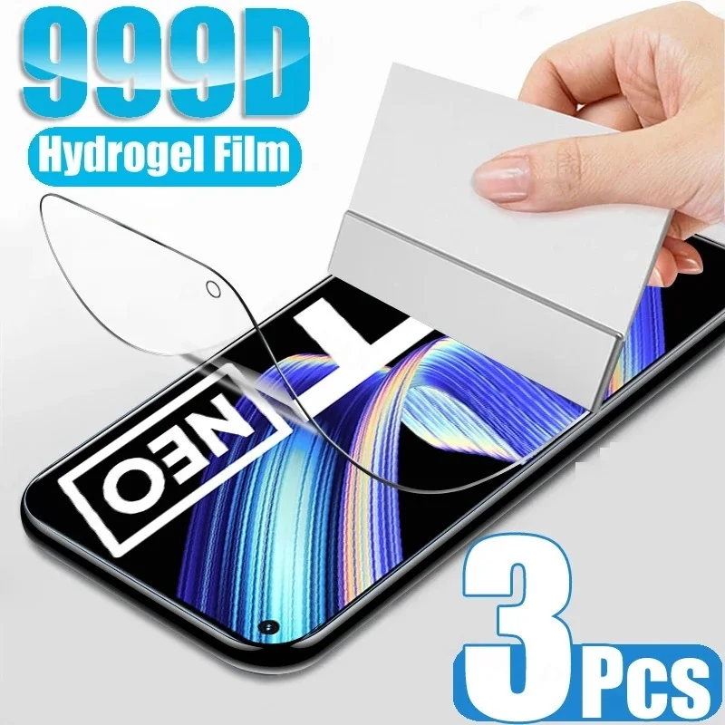 

3PCS Protective Film For Realme GT Neo 2 3 3T Q3 Q5 Pro Q3T Q5i Screen Protector Narzo 30 50 Pro 30A 50i 50A Prime Hydrogel Film