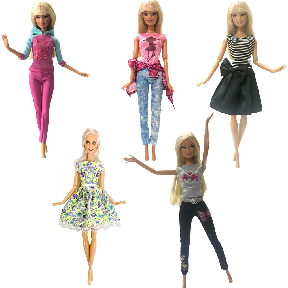 

NK 5 комплектов 30 см благородное платье принцессы красивый повседневный костюм Модная Одежда для куклы Барби аксессуары лучший подарок для девочки
