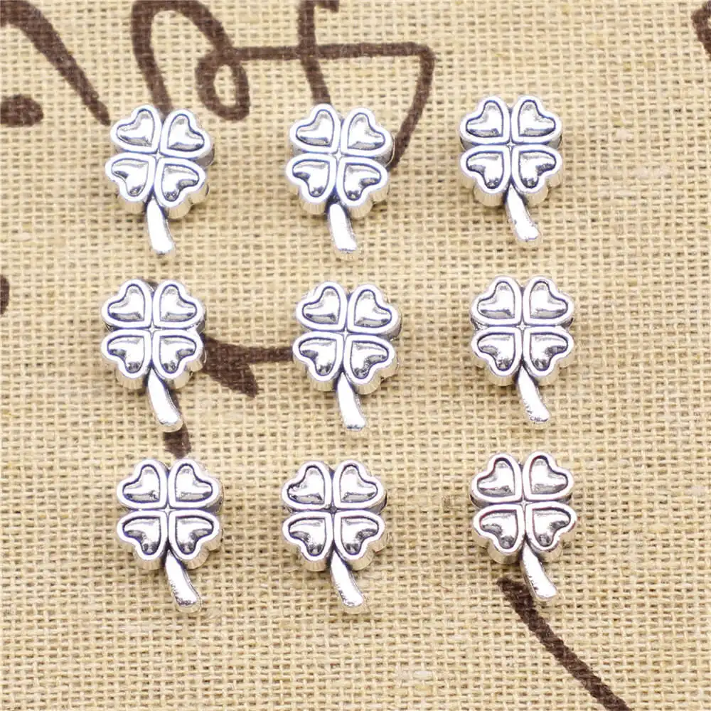 

5 шт., бусины в форме четырехлистного клевера, 13 Х9 мм