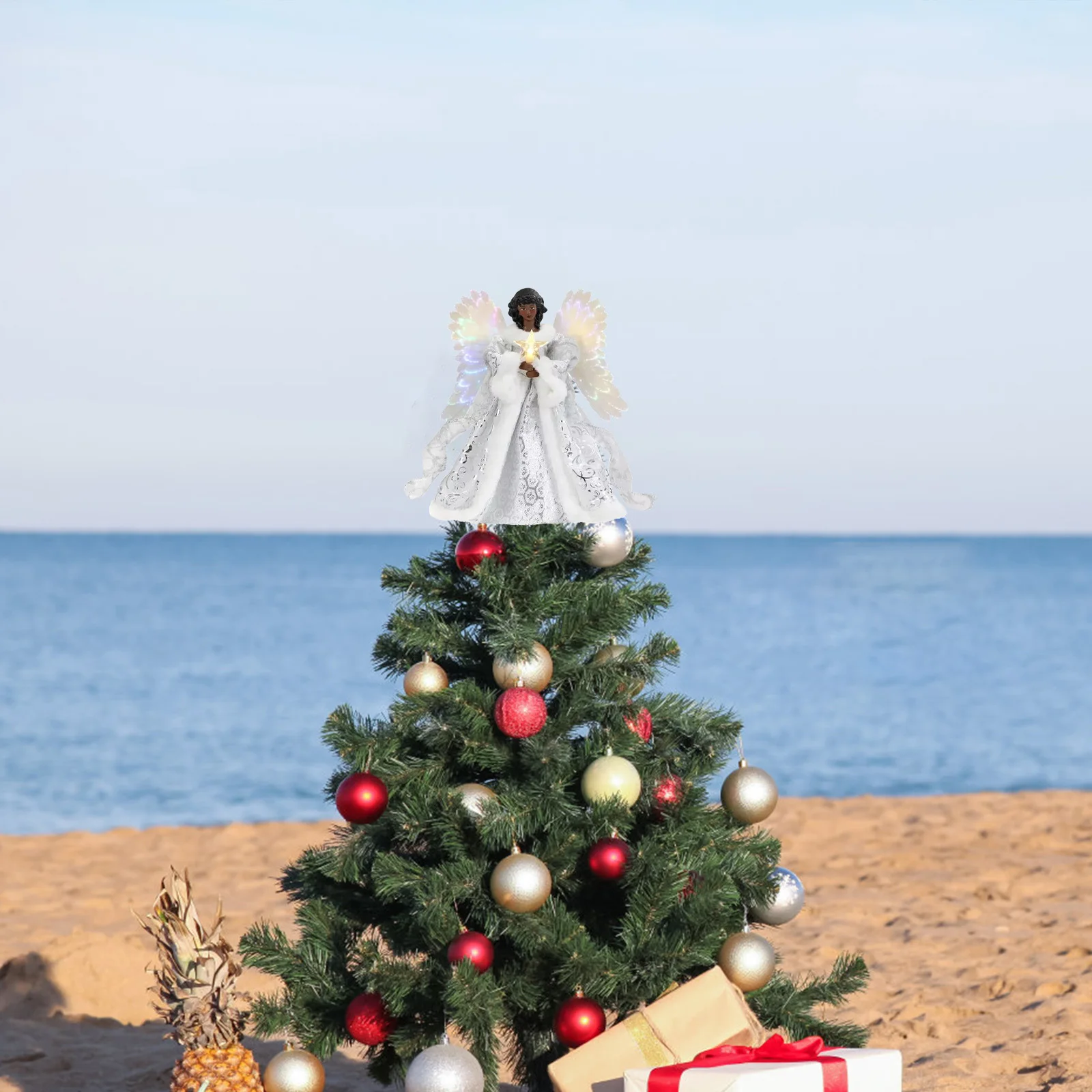 

3D подвеска в виде Рождественского Ангела из смолы, светодиодный светильник, Ангел Кукла-подвеска, маленький ангел, Рождественская елка, экш...