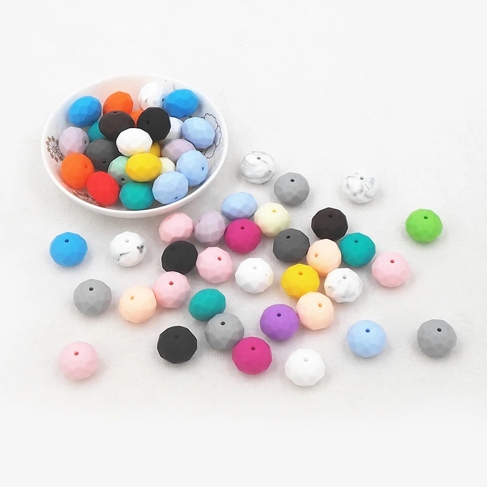 Chenkai 50pcs 20mm Silicone Oval Beads Faced Bead BPA Free Teething Infant Chewable Dummy Necklace Pacifier Toy Accessories