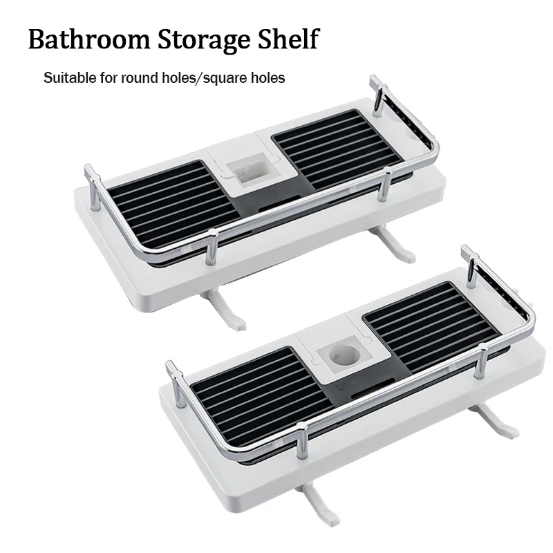 

Shower Storage Rack Bathroom Pole Shelves Holder Detachable Tray Rack Organizer Shampoo Tray Single Tier Shower Head Holder
